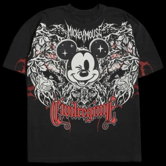 NWOT Civil Regime- METAL MICKEY AMERICAN CLASSIC OVERSIZED TEE IN VINTAGE ASHES - Picture 2 of 6